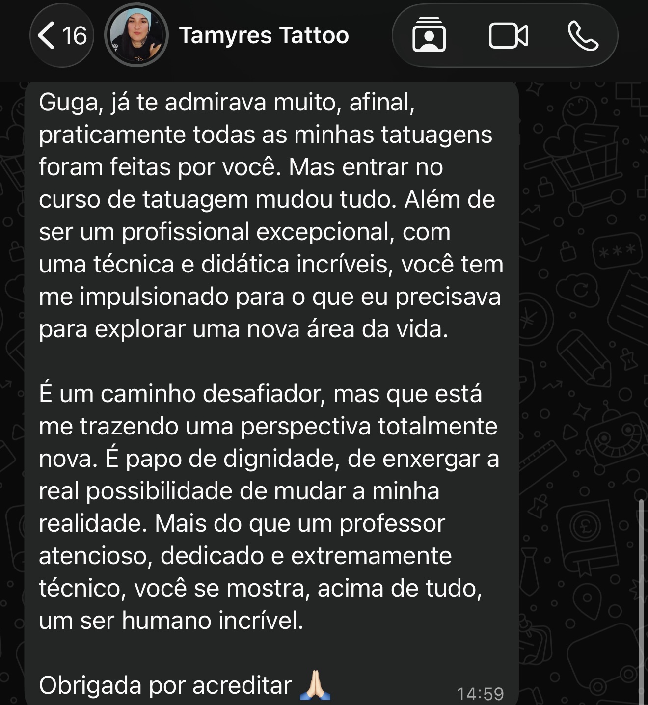 Depoimento de Tamyres Tattoo