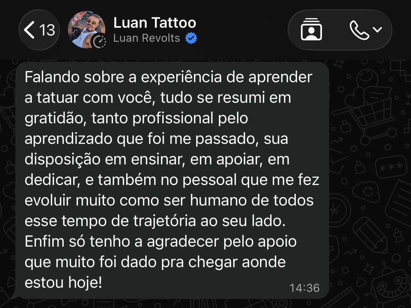 Depoimento de Luan Tattoo